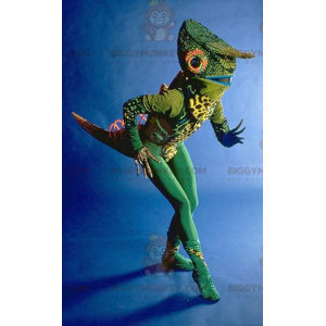 Zeer origineel Green Chameleon BIGGYMONKEY™ mascottekostuum -