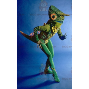 Very Original Green Chameleon BIGGYMONKEY™ Mascot Costume –