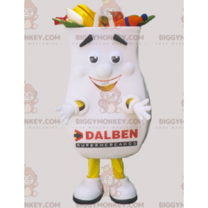 Funny Giant White Shopping Bag BIGGYMONKEY™ Mascot Costume –