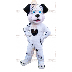 Hvid og sort hund BIGGYMONKEY™ maskotkostume. Dalmatisk