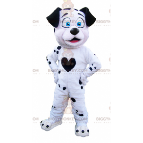 Kostium maskotka biało-czarny pies BIGGYMONKEY™. Kostium