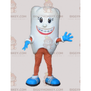 Riesiges Weißzahn-BIGGYMONKEY™-Maskottchen-Kostüm. Zahnarzt