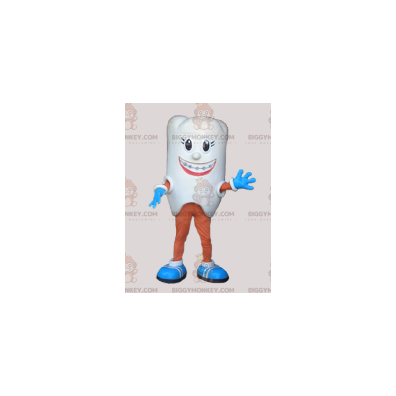 Giant White Tooth BIGGYMONKEY™ Mascot Costume. Dentist