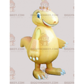 BIGGYMONKEY™ Costume da mascotte di dinosauro giallo sorridente