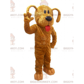 BIGGYMONKEY™ Costume da mascotte cagnolino marrone con lingua