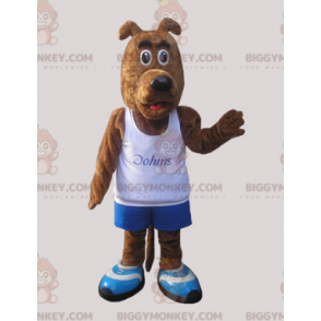 Traje de mascote de cachorro marrom BIGGYMONKEY™ vestido com