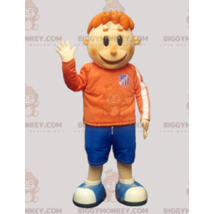 Kostým maskota Ginger Boy BIGGYMONKEY™ ve sportovním oblečení –