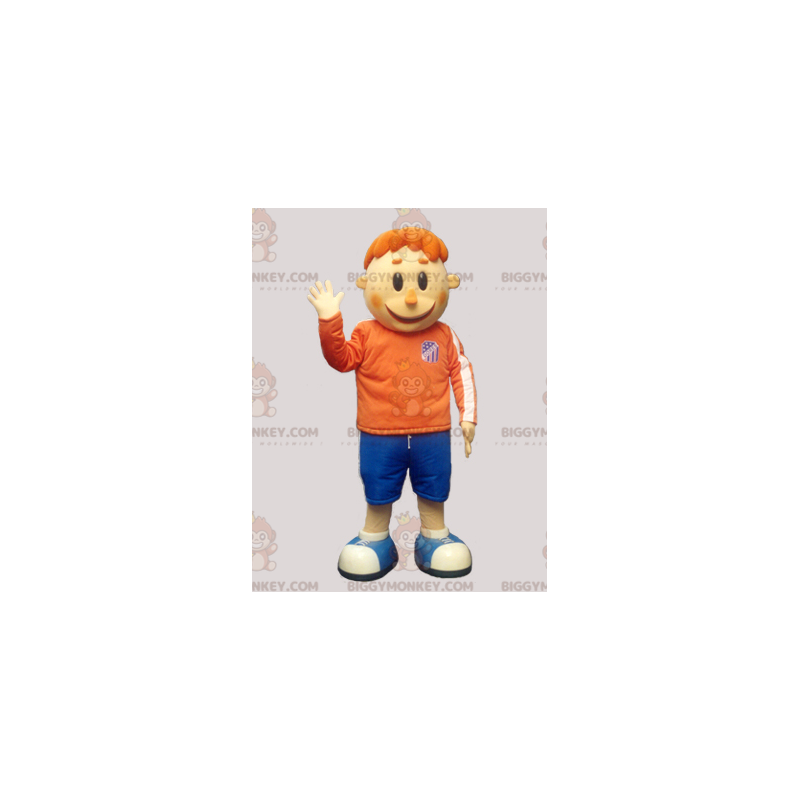 Kostium maskotki Rudy chłopiec BIGGYMONKEY™ w odzieży sportowej