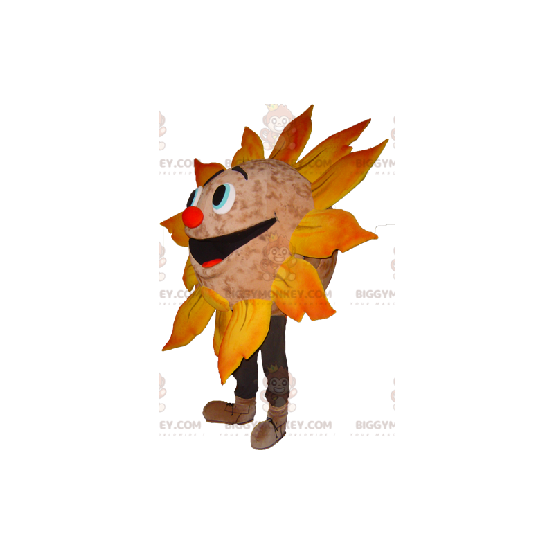 Costume de mascotte BIGGYMONKEY™ de soleil géant très souriant
