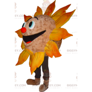 Sehr lächelnde Riesensonne BIGGYMONKEY™ Maskottchen-Kostüm -