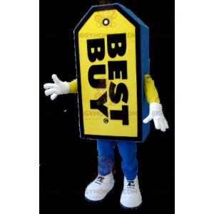 Giant Blue & Yellow Best Buy Tag BIGGYMONKEY™ maskottiasu -