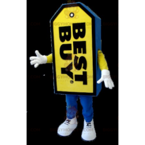 Giant Blue & Yellow Best Buy Tag BIGGYMONKEY™ maskottiasu -