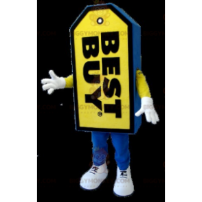 Traje de mascote gigante azul e amarelo Best Buy Tag