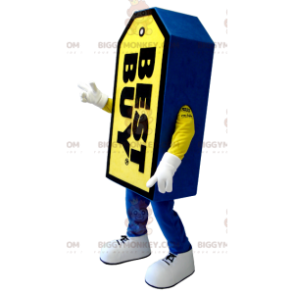 Traje de mascote gigante azul e amarelo Best Buy Tag