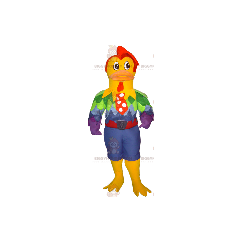 Very stylish and colorful muscular rooster BIGGYMONKEY™ mascot