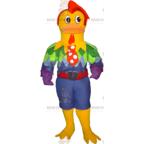 Costume da mascotte BIGGYMONKEY™ da gallo muscoloso molto