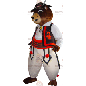 BIGGYMONKEY™ Costume da mascotte Marmotta castoro marrone in