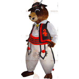 Costume de mascotte BIGGYMONKEY™ de marmotte de castor marron