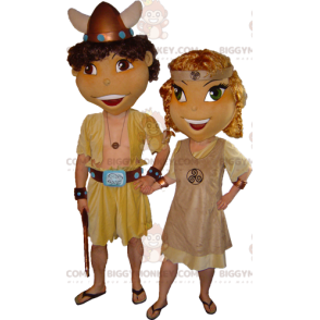 2 Viking Kelten BIGGYMONKEY's mascotte man en vrouw -