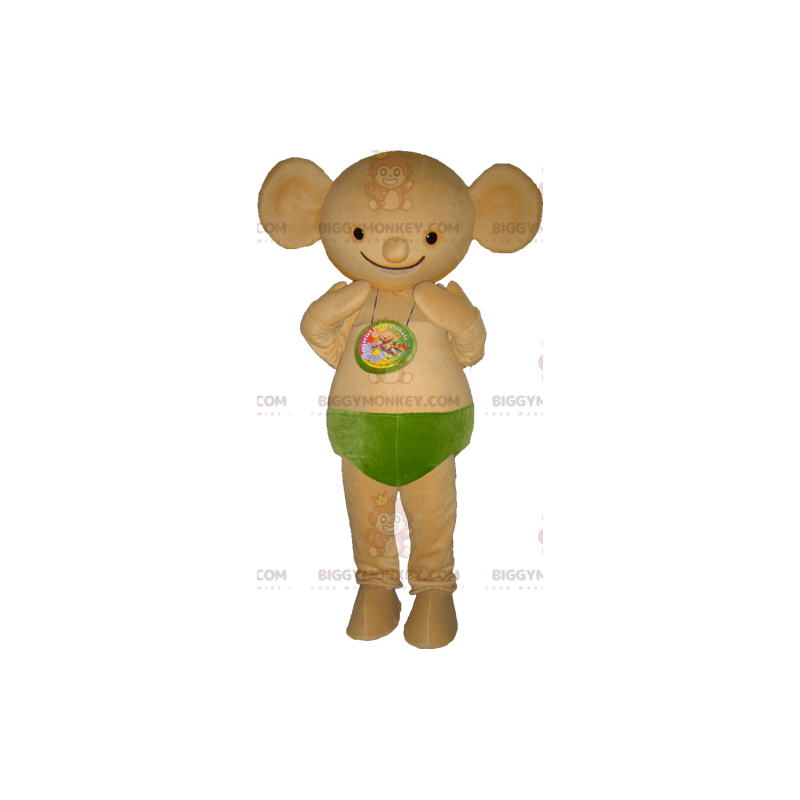 Round Eared Creature Beige Mouse BIGGYMONKEY™ Mascot Costume -