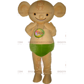 Round Eared Creature Beige Mouse BIGGYMONKEY™ Mascot Costume –