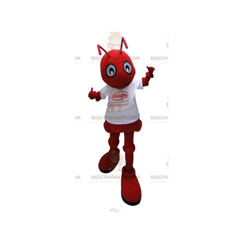 Red Ant BIGGYMONKEY™ Mascot Costume with White T-Shirt -