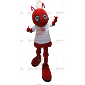 Fantasia de mascote Red Ant BIGGYMONKEY™ com camiseta branca –