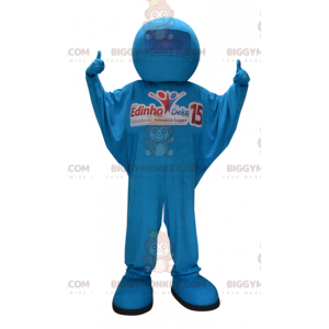 Blue Man BIGGYMONKEY™ mascottekostuum. blauwe jumpsuit -