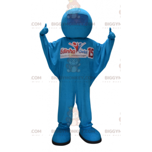 Blue Man BIGGYMONKEY™ maskotkostume. blå jumpsuit -