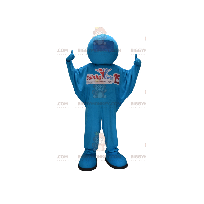 Blue Man BIGGYMONKEY™ Maskotdräkt. blå jumpsuit - BiggyMonkey