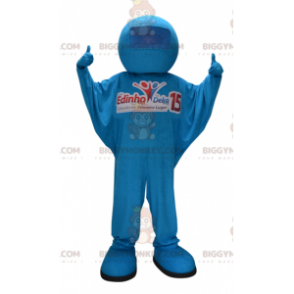 Blue Man BIGGYMONKEY™ mascottekostuum. blauwe jumpsuit -