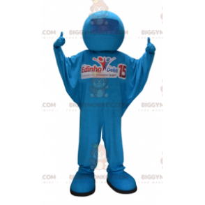 Costume de mascotte BIGGYMONKEY™ de bonhomme bleu. Combinaison