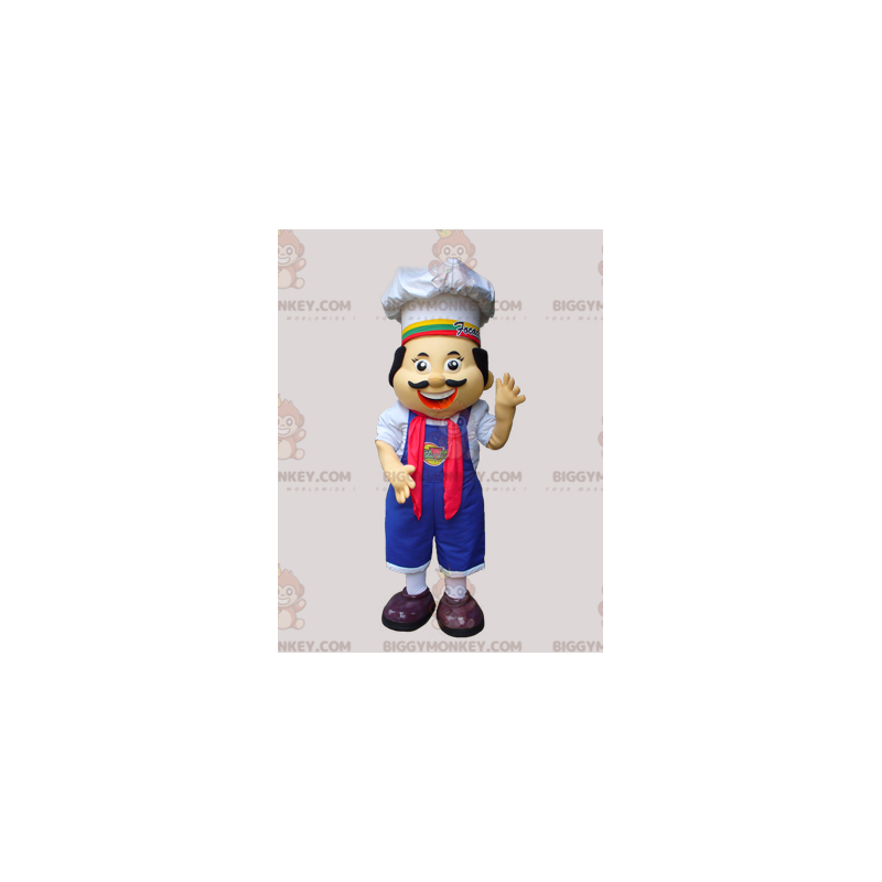 Traje de mascote Chef BIGGYMONKEY™ com avental e chapéu –