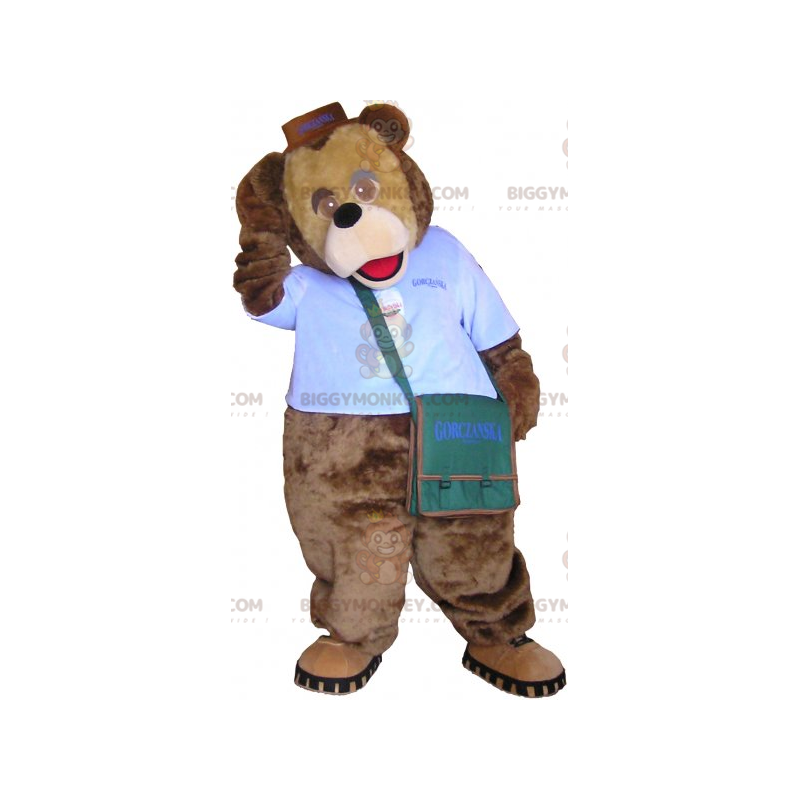 BIGGYMONKEY™ Brown Bear maskotti asu kuriiriasussa -