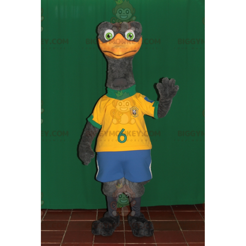 BIGGYMONKEY™ Giant Gray Ostrich Mascot Costume In Sportswear –
