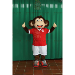 Hnědý a béžový kostým opice BIGGYMONKEY™ ve sportovním oblečení