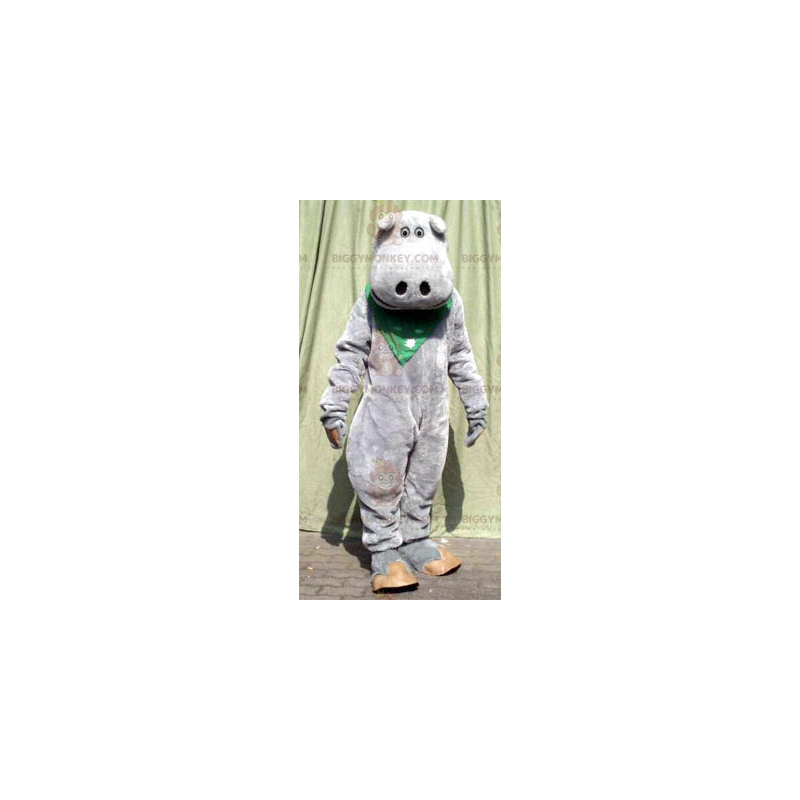 BIGGYMONKEY™ Lindo disfraz de mascota hipopótamo gris -