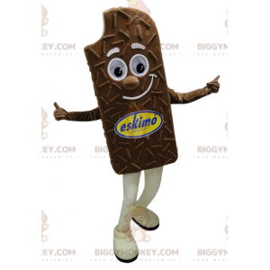 Costume da mascotte gigante sorridente gelato al cioccolato