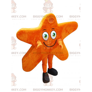 Gigantische lachende oranje ster BIGGYMONKEY™ mascottekostuum -