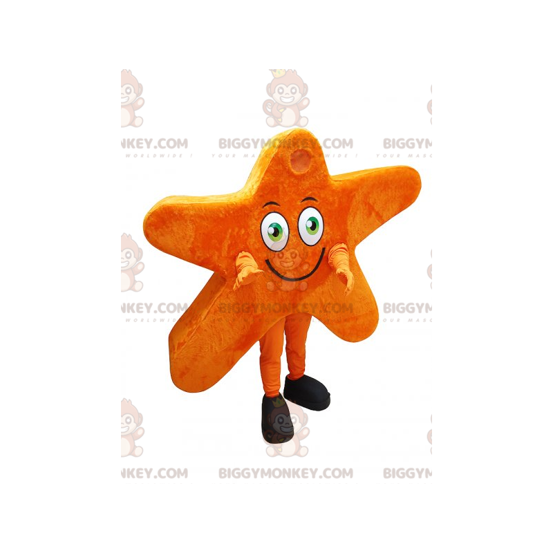 Costume de mascotte BIGGYMONKEY™ d'étoile orange géante et