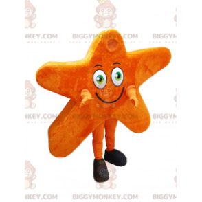 Costume de mascotte BIGGYMONKEY™ d'étoile orange géante et