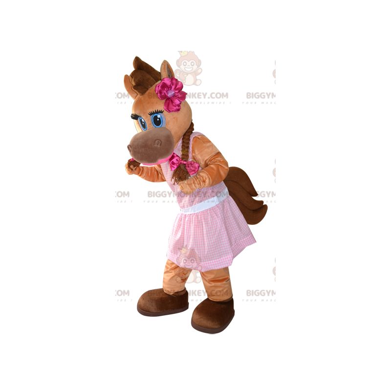 BIGGYMONKEY™ Flirtatious Feminine Foal Foal Brown άλογο μασκότ