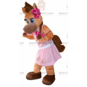 BIGGYMONKEY™ Costume da mascotte da cavallo marrone puledro