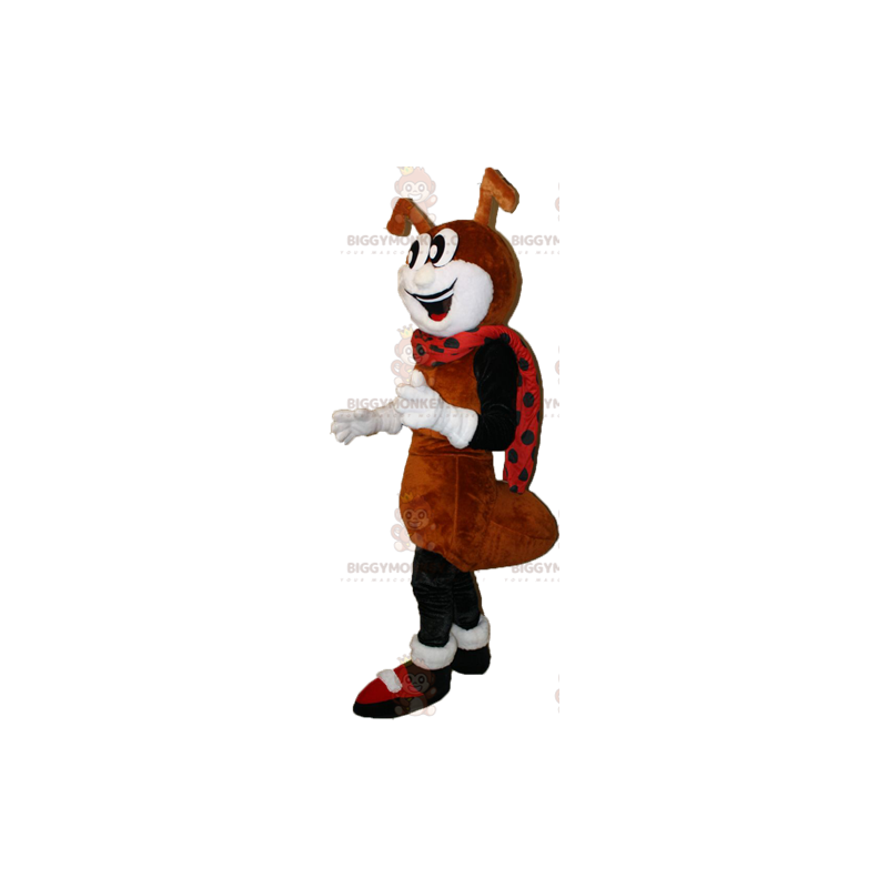 Costume de mascotte BIGGYMONKEY™ de fourmi marron blanche et