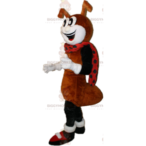 BIGGYMONKEY™ Costume mascotte formica marrone bianco e nero -