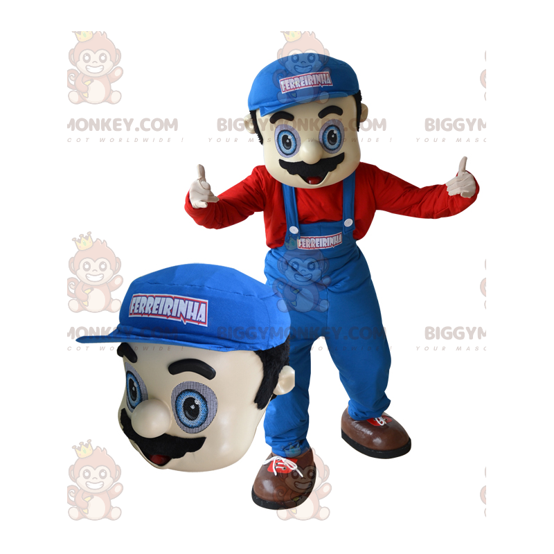 Costume de mascotte BIGGYMONKEY™ de plombier de garagiste.