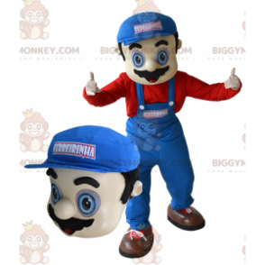 Klempner-Mechaniker BIGGYMONKEY™ Maskottchen-Kostüm. Marios