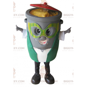 Disfraz de mascota BIGGYMONKEY™ de cubo de basura gris -