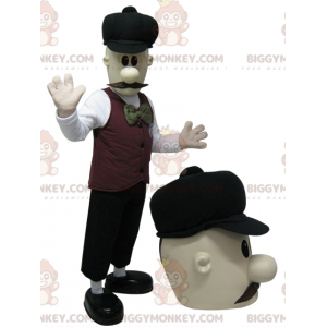 Costume da mascotte BIGGYMONKEY™ uomo baffuto molto elegante.