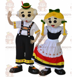 2 mascote tirolesa BIGGYMONKEY™s. Mascote tradicional do casal